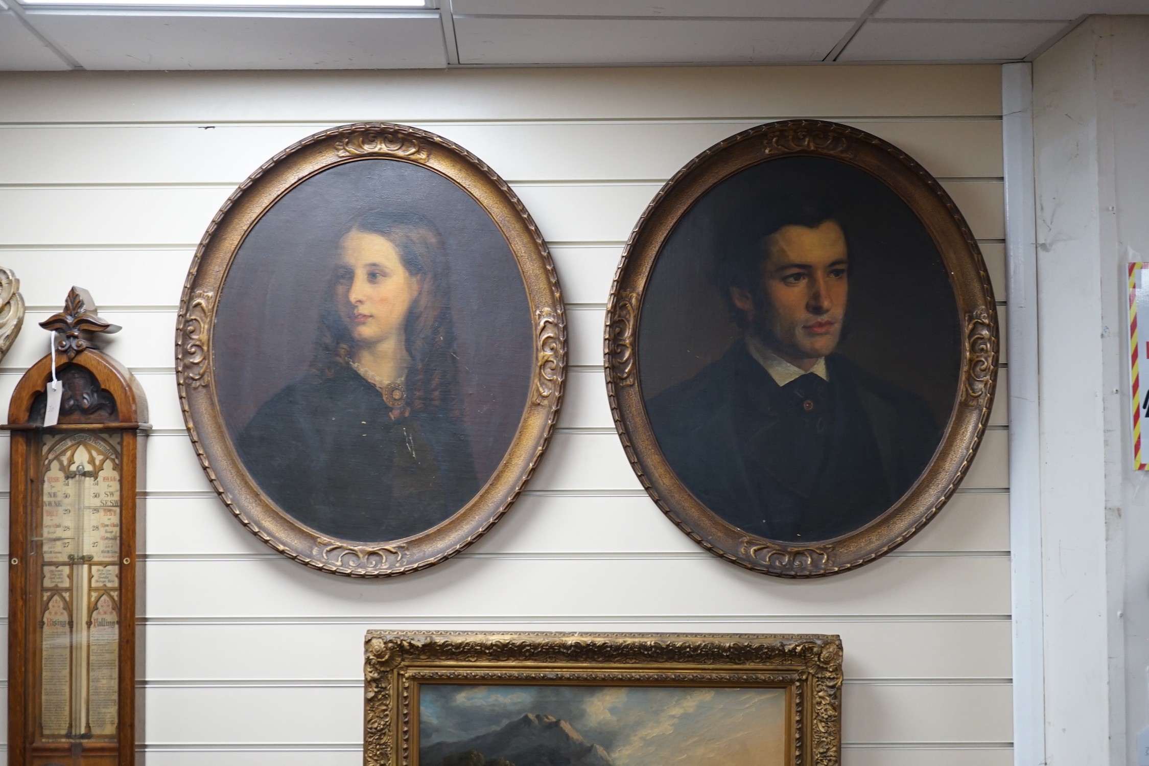 19th century Scottish School, pair of oils on board, Portraits James Shaw of Edinburgh and his wife, 61 x 51cm